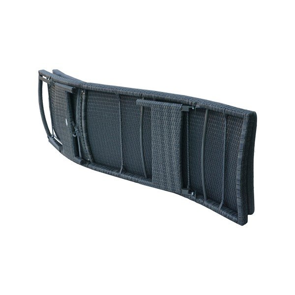 Tmavosivé záhradné ležadlo z umelého ratanu Charlotte - Rojaplast-image-3