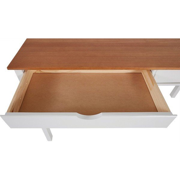 Bielo-hnedý pracovný stôl Støraa Gava, dĺžka 140 cm-image-4