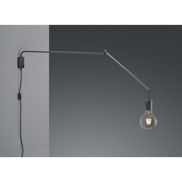 Matne čierne nástenné svietidlo s ohýbateľnou konštrukciou do zásuvky Line – Trio-image-2