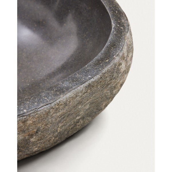Sivé kamenné okrúhle umývadlo ø 40 cm Tetsu – Kave Home-image-4