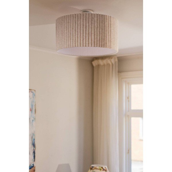 Béžové ľanové stropné svietidlo ø 60 cm Alina – Jotex-image-2