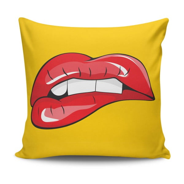 Vankúš s výplňou Red Lips, 45 × 45 cm