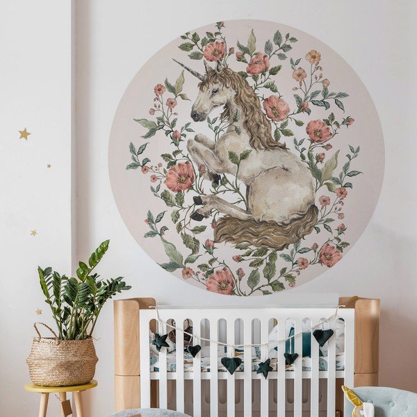 Nástenná detská samolepka Dekornik Unicorn in a Circle, ø 150 cm-image-1