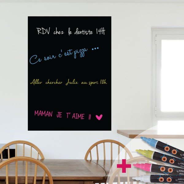 Set nástennej tabuľovej samolepky a 4 fixiek Ambiance Rectangular, 55 × 75 cm-image-2