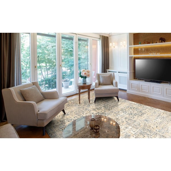 Béžový vlnený koberec 133x180 cm Medley - Agnella-image-1