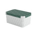 Biely/zelený plastový úložný box s vekom 29,5x19,5x13,5 cm S – Curver