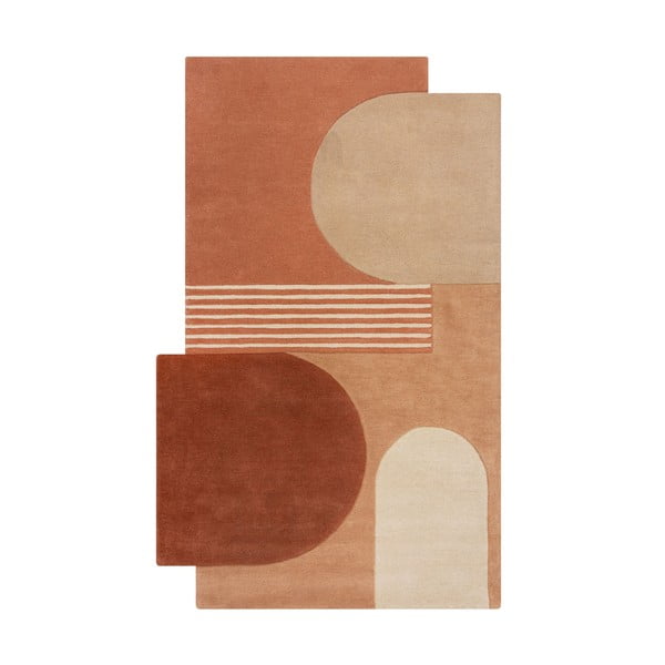 Ručne tkaný vlnený koberec v terakotovej farbe 200x290 cm Lozenge Terracotta – Flair Rugs
