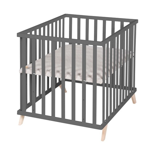 Tmavosivá detská ohrádka z bukového dreva 75x100 cm Lil Planet – Roba-image-2