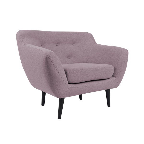 Ružové kreslo s hnedými nohami Mazzini Sofas Piemont-image-3