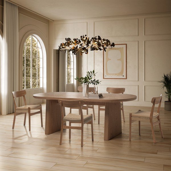 Jedálenské stoličky v súprave 2 ks z kaučukového dreva v prírodnej farbe Biel – MOME-image-1