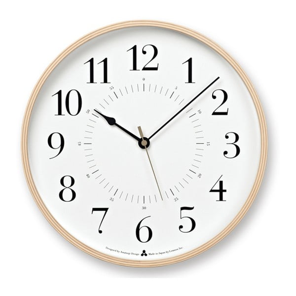 Biele nástenné hodiny Lemnos Clock AWA, ⌀ 25,4 cm
