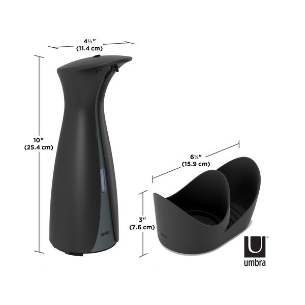 Čierny bezdotykový plastový dávkovač mydla 250 ml Otto - Umbra-image-2