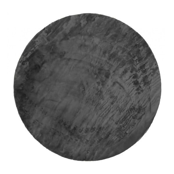 Antracitovosivý umývateľný okrúhly koberec ø 80 cm Pelush Anthracite – Mila Home