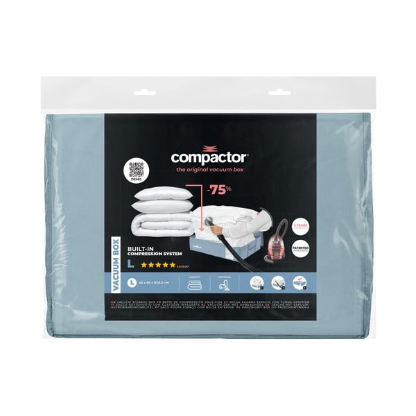 Vákuový plastový úložný box pod posteľ 65x45x15,5 cm Blue Edition – Compactor-image-4