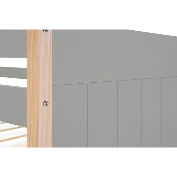 Sivá detská poschodová posteľ s nohami z borovicového dreva Marckeric Kiara, 90 x 190 cm-image-1