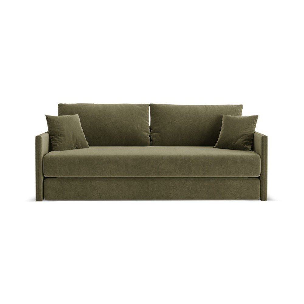 E-shop Zelená zamatová rozkladacia pohovka 209 cm Shannon – Cosmopolitan Design