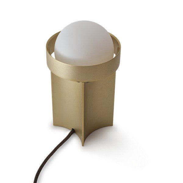 Stmievateľná stolová lampa v zlatej farbe so skleneným tienidlom (výška 22 cm) Loop – tala-image-3