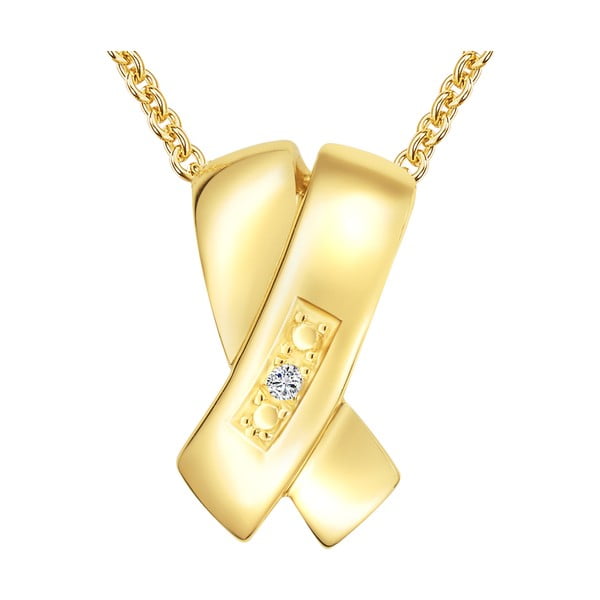 Pozlátený náhrdelník s pravým diamantom Tess Diamonds Paula, dĺžka 40 cm