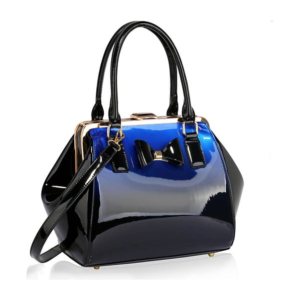 Modro-čierna kabelka L&S Bags Satino