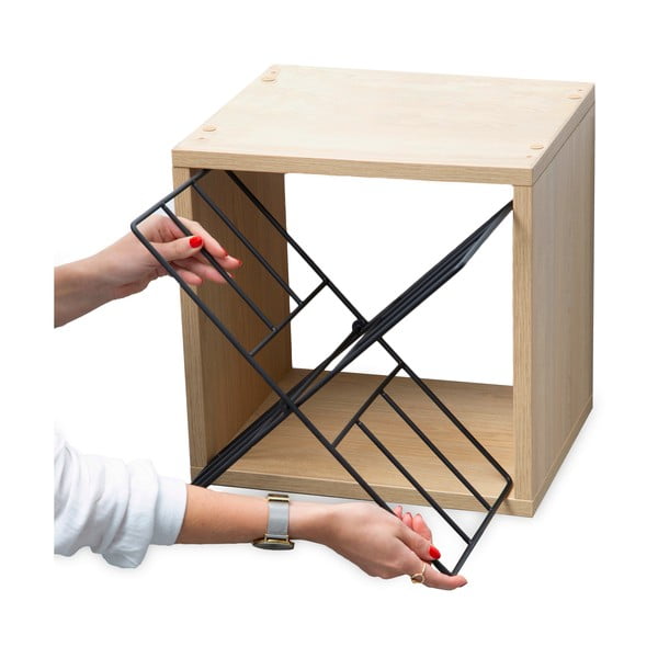 Regál na víno v dekore jaseňa v prírodnej farbe počet fliaš 12 36,5x36x29 cm Macon – Compactor-image-4