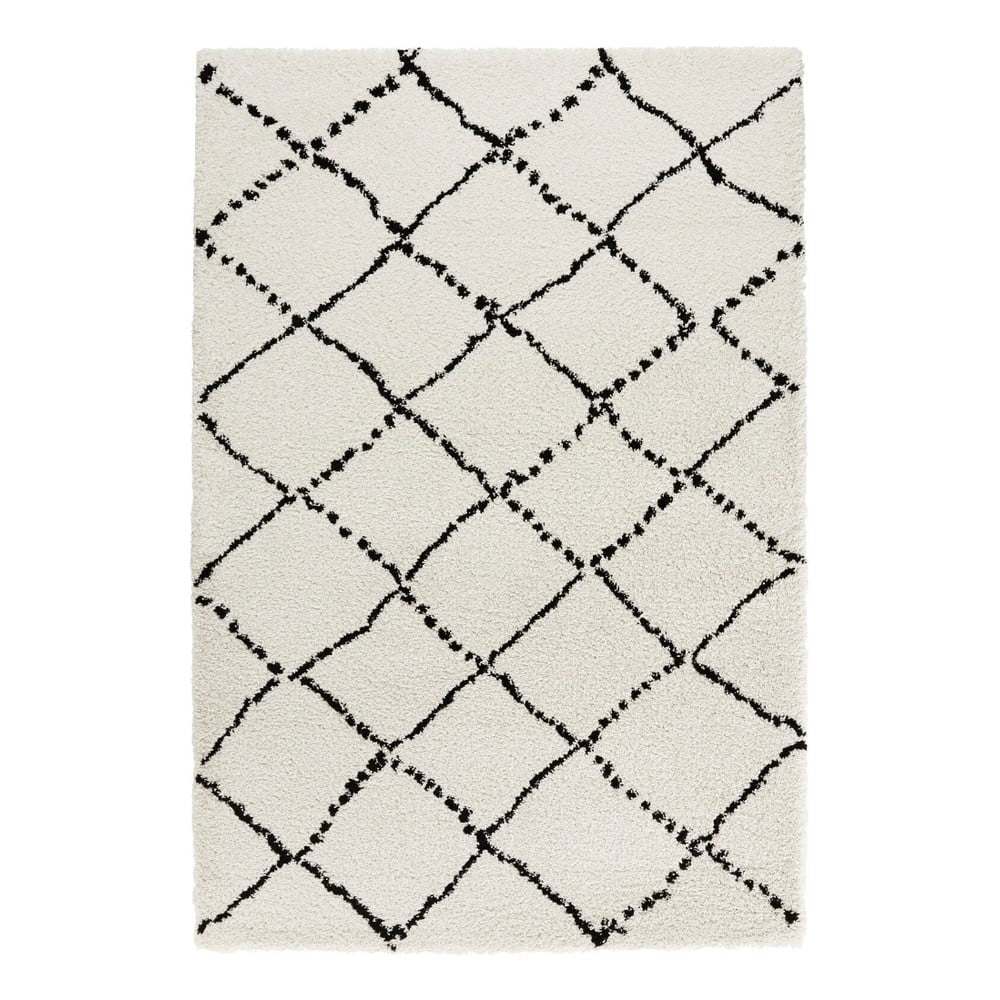 Béžovo-čierny koberec Mint Rugs Hash, 120 x 170 cm
