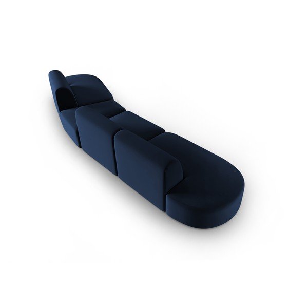 Modrá zamatová pohovka pravý roh 428 cm Paolo – Milo Casa-image-3