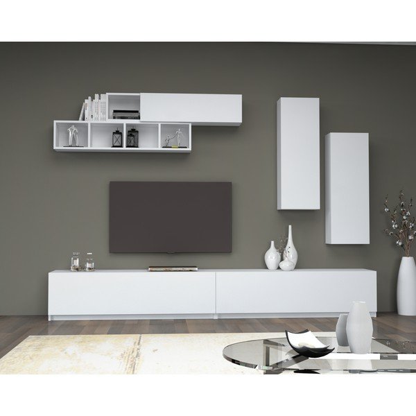 Biely TV stolík 140x40 cm Dona - Gauge Concept