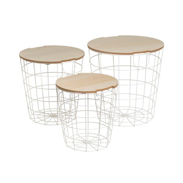 Okrúhle odkladacie stolíky v súprave 3 ks 39x39 cm – Casa Selección