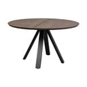 Tmavohnedý okrúhly jedálenský stôl s doskou z dubového dreva ø 130 cm Carradale – Rowico