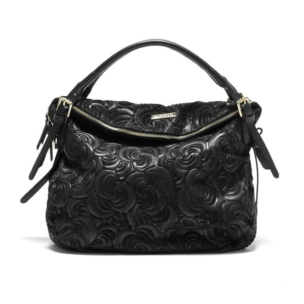 Čierna kožená kabelka Mangotti Bags Ines