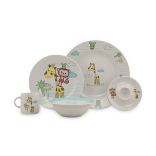 5-dielna detská porcelánová jedálenská súprava Kütahya Porselen Best Friends