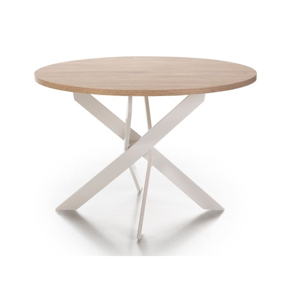 Okrúhly jedálenský stôl s doskou v dubovom dekore ø 120 cm Ther – Marckeric-image-2