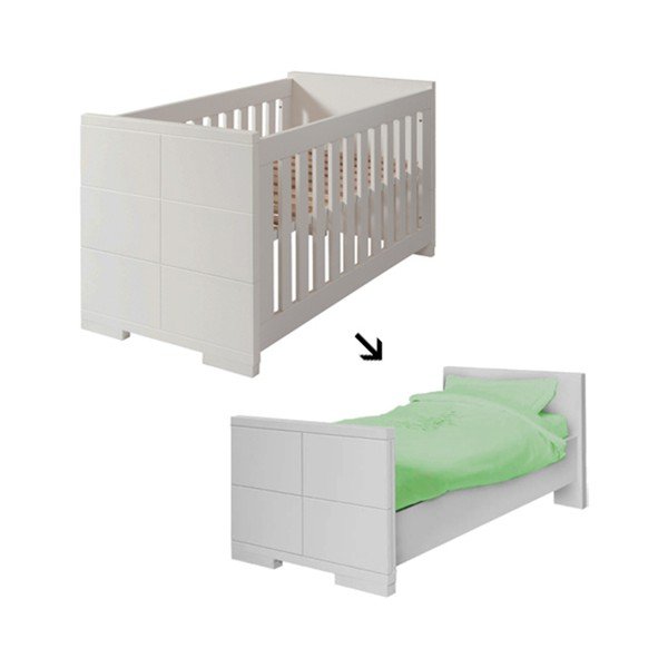 Biela detská postieľka prestaviteľná na jednolôžko Núvol Blanca, 140 × 70 cm-image-1