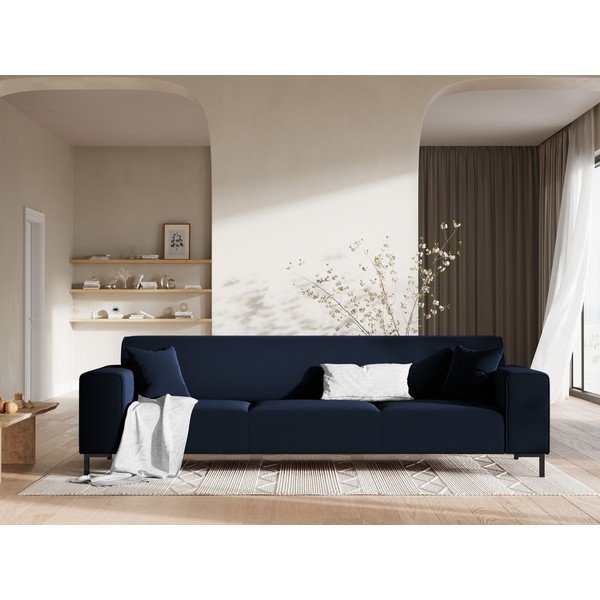 Modrá zamatová pohovka Cosmopolitan Design Siena-image-1