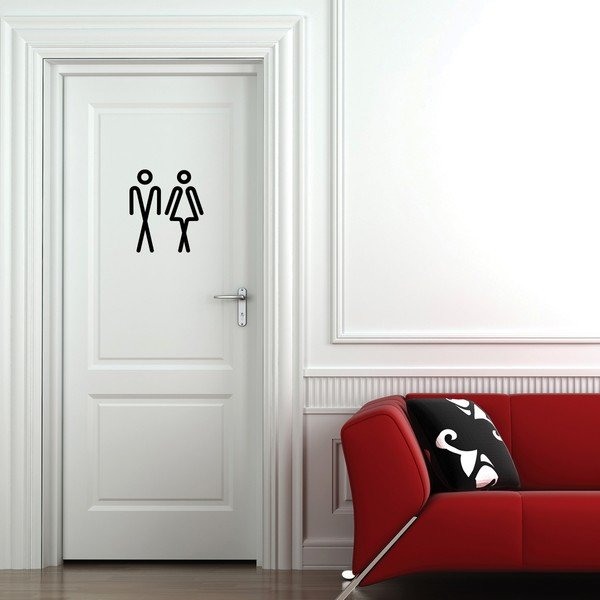 Samolepka Ambiance Bathroom Men Women, 20 × 15 cm-image-2