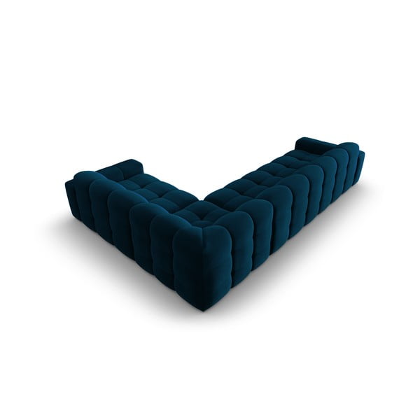 Tmavomodrá zamatová rohová pohovka (pravý roh) Kendal - Micadoni Home-image-4