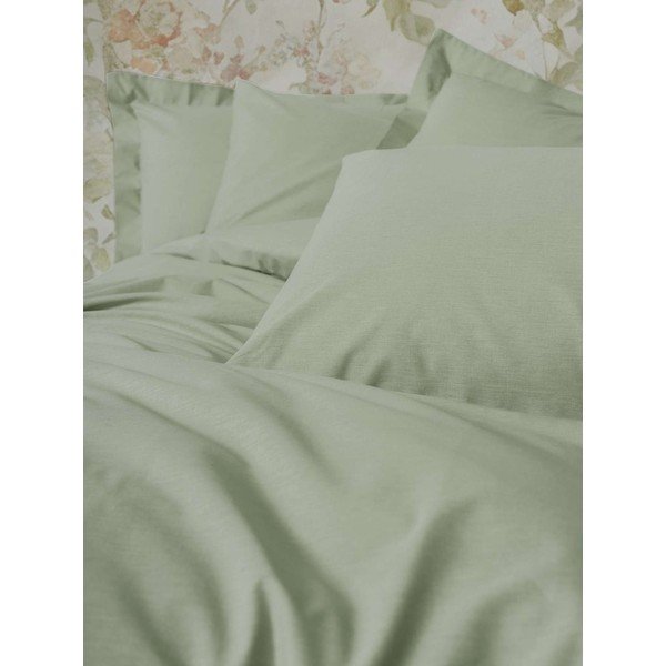 Šalviové zelené obliečky na jednolôžko 200x140 cm Plain  – Mijolnir-image-1