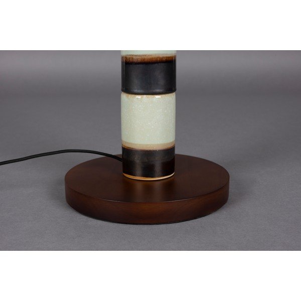 Tmavohnedá/ šalviovozelená stojacia lampa s textilným tienidlom (výška 143 cm) Vertigo – Dutchbone-image-4