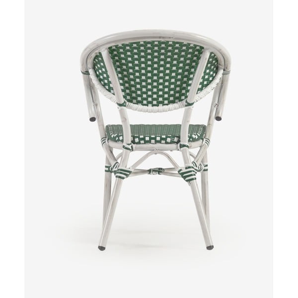 Zeleno-biela vonkajšia stolička Kave Home Marilyn-image-4
