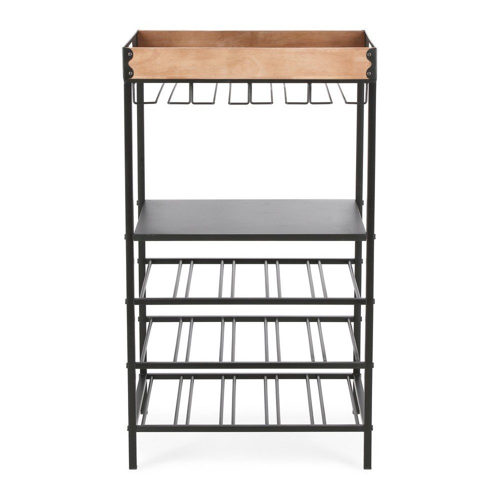 E-shop Čierna kovová vinotéka počet fliaš 15, 48,5x84,5x34 cm Isaac – Yes Everyday