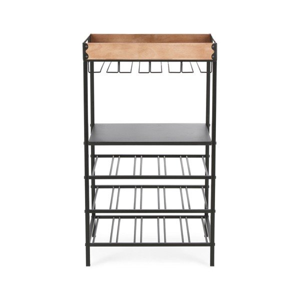 Čierna kovová vinotéka počet fliaš 15, 48,5x84,5x34 cm Isaac – Yes Everyday