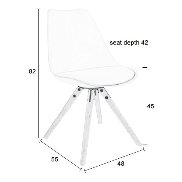 Sada 2 bielych stoličiek s bukovým podnožím White Label Tryck-image-1