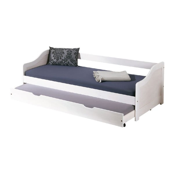 Biela drevená jednolôžková posteľ 13Casa Leon White, 90 x 190 cm