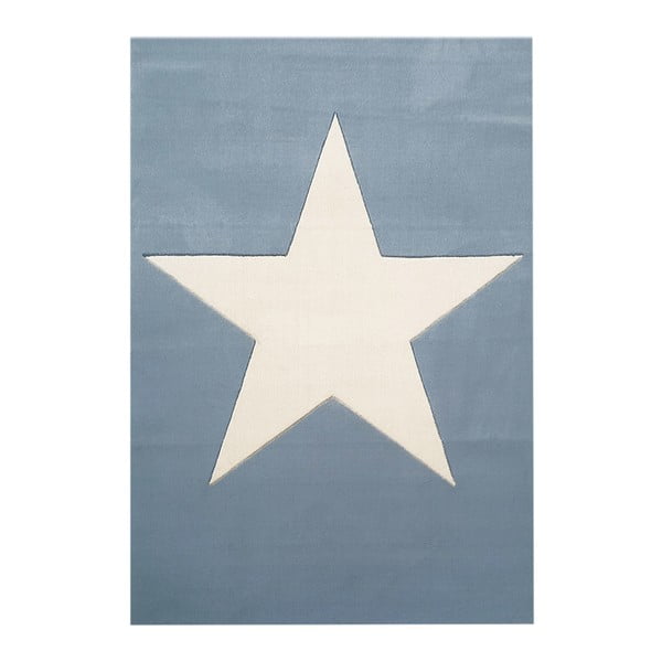 Modrý detský vlnený koberec Happy Rugs Superstar, 160 × 230 cm