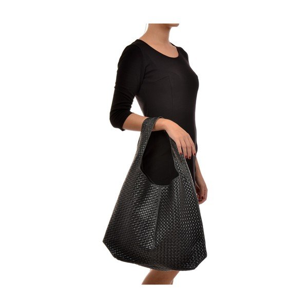 Čierna kožená kabelka Mangotti Bags Serena-image-4