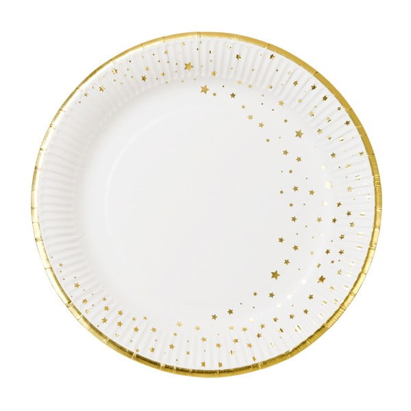 Sada 12 papierových tanierikov s okrajom zlatej farby Talking Tables Metallics, ⌀ 23 cm