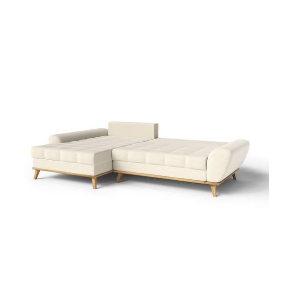 Krémová rozkladacia rohová pohovka (ľavý roh) Balitco – Ropez-image-3