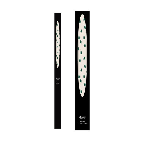 5 hárkov béžovo-zeleného baliaceho papiera eleanor stuart Christmas Trees, 50 x 70 cm-image-3