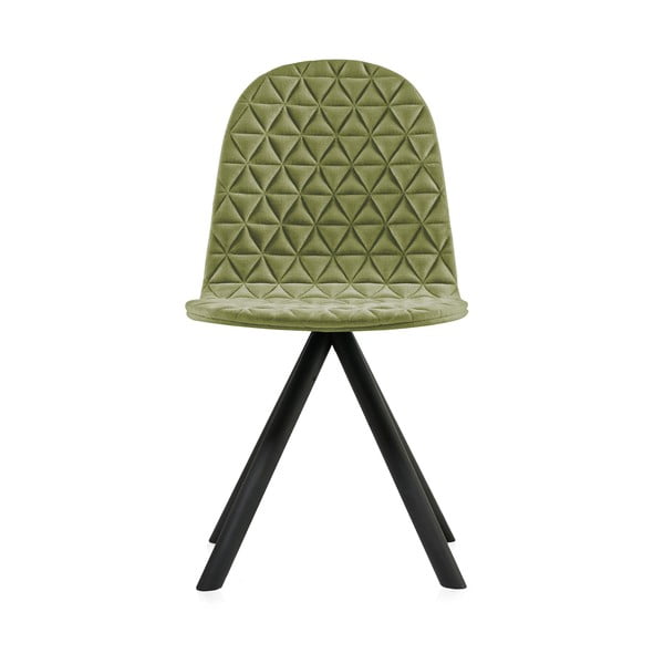 Svetlozelená stolička s čiernymi nohami IKER Mannequin Triangle