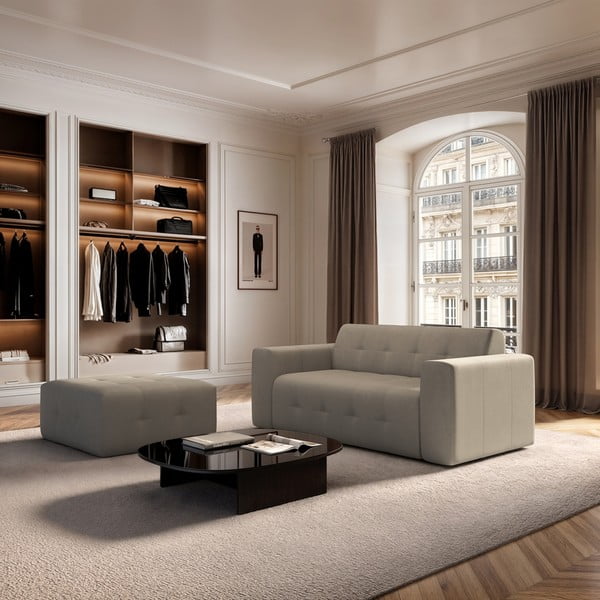 Svetlohnedá zamatová podnožka Tuil – Rodier-image-1